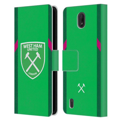 West Ham United FC 2023/24 Crest Kit Home Goalkeeper Leather Book Wallet Case Cover For Nokia C01 Plus/C1 2nd Edition