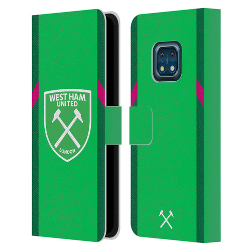 West Ham United FC 2023/24 Crest Kit Home Goalkeeper Leather Book Wallet Case Cover For Nokia XR20