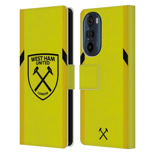 West Ham United FC 2023/24 Crest Kit Away Goalkeeper Leather Book Wallet Case Cover For Motorola Edge 30