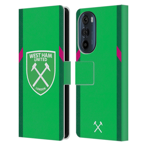 West Ham United FC 2023/24 Crest Kit Home Goalkeeper Leather Book Wallet Case Cover For Motorola Edge 30