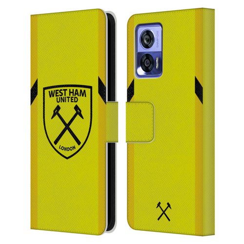 West Ham United FC 2023/24 Crest Kit Away Goalkeeper Leather Book Wallet Case Cover For Motorola Edge 30 Neo 5G