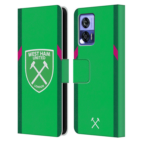 West Ham United FC 2023/24 Crest Kit Home Goalkeeper Leather Book Wallet Case Cover For Motorola Edge 30 Neo 5G