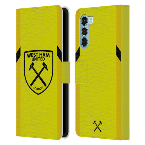 West Ham United FC 2023/24 Crest Kit Away Goalkeeper Leather Book Wallet Case Cover For Motorola Edge S30 / Moto G200 5G