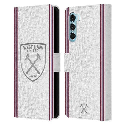 West Ham United FC 2023/24 Crest Kit Away Leather Book Wallet Case Cover For Motorola Edge S30 / Moto G200 5G