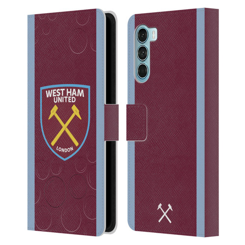 West Ham United FC 2023/24 Crest Kit Home Leather Book Wallet Case Cover For Motorola Edge S30 / Moto G200 5G