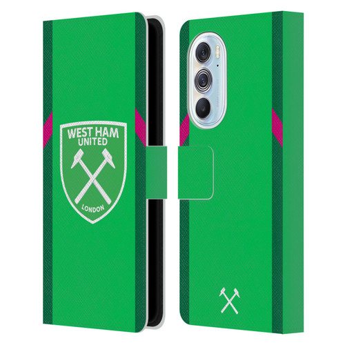 West Ham United FC 2023/24 Crest Kit Home Goalkeeper Leather Book Wallet Case Cover For Motorola Edge X30