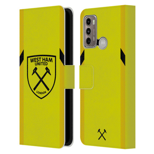 West Ham United FC 2023/24 Crest Kit Away Goalkeeper Leather Book Wallet Case Cover For Motorola Moto G60 / Moto G40 Fusion