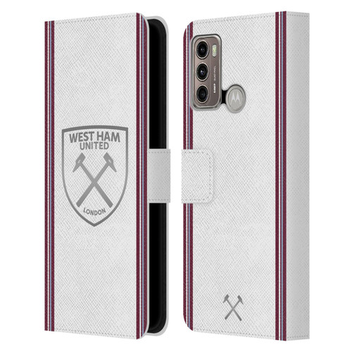 West Ham United FC 2023/24 Crest Kit Away Leather Book Wallet Case Cover For Motorola Moto G60 / Moto G40 Fusion
