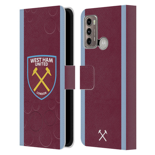 West Ham United FC 2023/24 Crest Kit Home Leather Book Wallet Case Cover For Motorola Moto G60 / Moto G40 Fusion