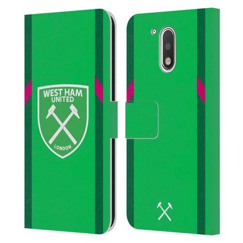 West Ham United FC 2023/24 Crest Kit Home Goalkeeper Leather Book Wallet Case Cover For Motorola Moto G41