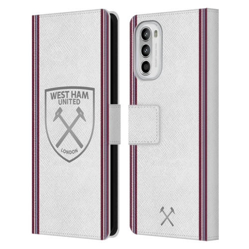 West Ham United FC 2023/24 Crest Kit Away Leather Book Wallet Case Cover For Motorola Moto G52