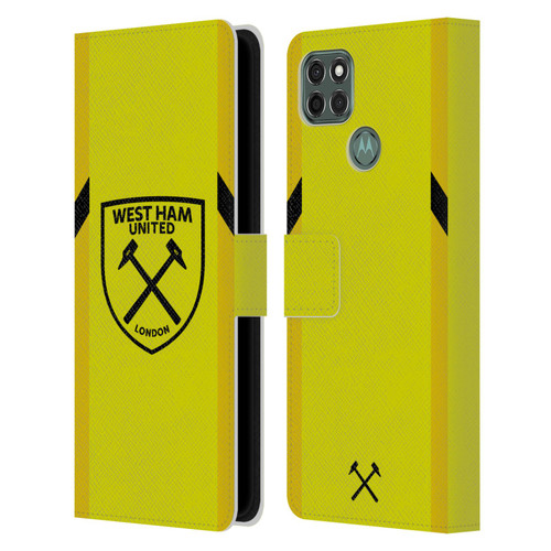 West Ham United FC 2023/24 Crest Kit Away Goalkeeper Leather Book Wallet Case Cover For Motorola Moto G9 Power