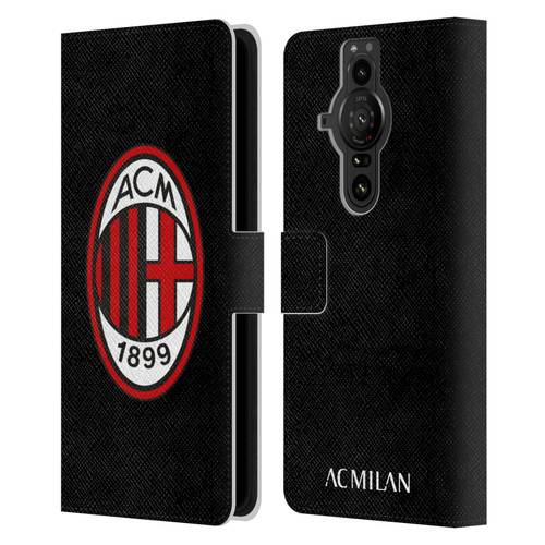 AC Milan Crest Full Colour Black Leather Book Wallet Case Cover For Sony Xperia Pro-I