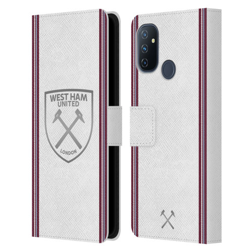 West Ham United FC 2023/24 Crest Kit Away Leather Book Wallet Case Cover For OnePlus Nord N100