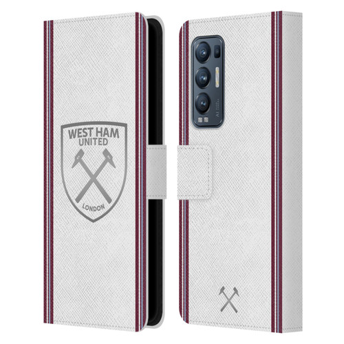 West Ham United FC 2023/24 Crest Kit Away Leather Book Wallet Case Cover For OPPO Find X3 Neo / Reno5 Pro+ 5G