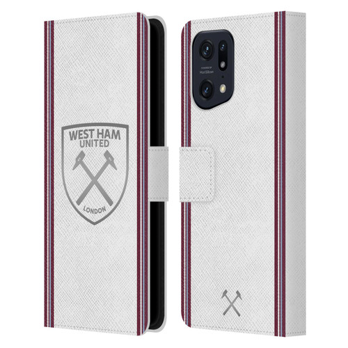 West Ham United FC 2023/24 Crest Kit Away Leather Book Wallet Case Cover For OPPO Find X5