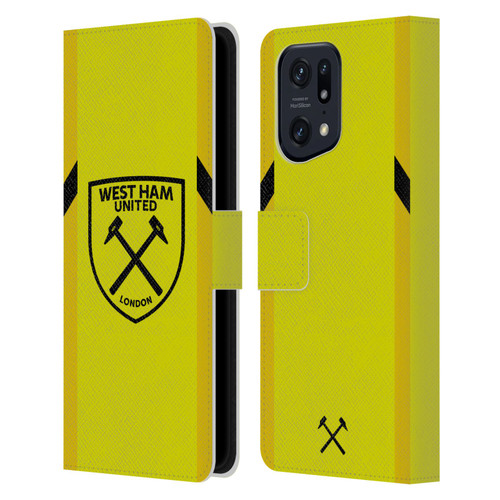 West Ham United FC 2023/24 Crest Kit Away Goalkeeper Leather Book Wallet Case Cover For OPPO Find X5 Pro