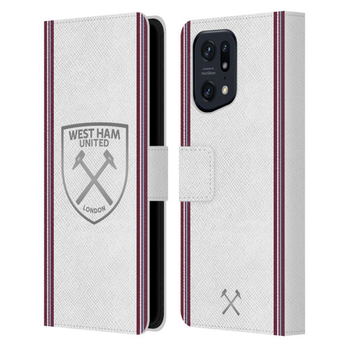 West Ham United FC 2023/24 Crest Kit Away Leather Book Wallet Case Cover For OPPO Find X5 Pro