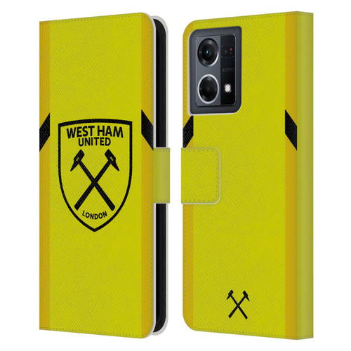 West Ham United FC 2023/24 Crest Kit Away Goalkeeper Leather Book Wallet Case Cover For OPPO Reno8 4G