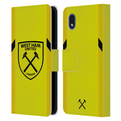 West Ham United FC 2023/24 Crest Kit Away Goalkeeper Leather Book Wallet Case Cover For Samsung Galaxy A01 Core (2020)