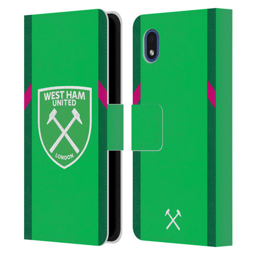 West Ham United FC 2023/24 Crest Kit Home Goalkeeper Leather Book Wallet Case Cover For Samsung Galaxy A01 Core (2020)