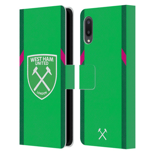 West Ham United FC 2023/24 Crest Kit Home Goalkeeper Leather Book Wallet Case Cover For Samsung Galaxy A02/M02 (2021)