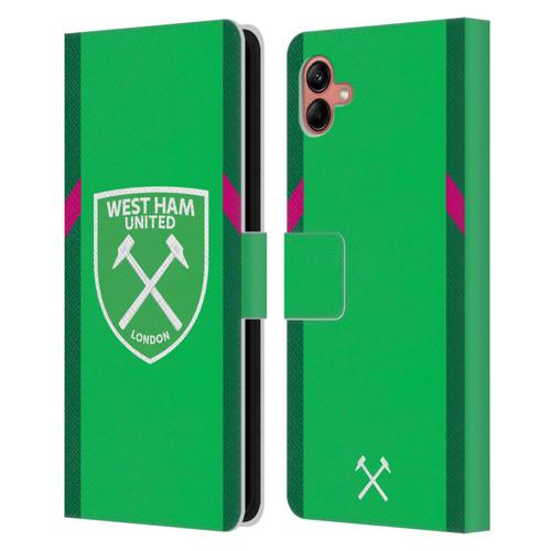West Ham United FC 2023/24 Crest Kit Home Goalkeeper Leather Book Wallet Case Cover For Samsung Galaxy A04 (2022)