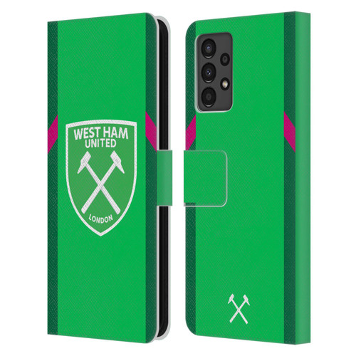 West Ham United FC 2023/24 Crest Kit Home Goalkeeper Leather Book Wallet Case Cover For Samsung Galaxy A13 (2022)