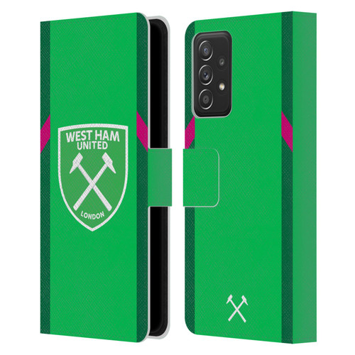 West Ham United FC 2023/24 Crest Kit Home Goalkeeper Leather Book Wallet Case Cover For Samsung Galaxy A52 / A52s / 5G (2021)