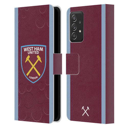 West Ham United FC 2023/24 Crest Kit Home Leather Book Wallet Case Cover For Samsung Galaxy A52 / A52s / 5G (2021)