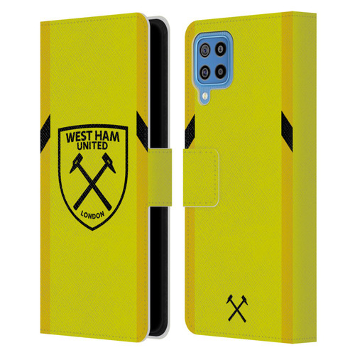 West Ham United FC 2023/24 Crest Kit Away Goalkeeper Leather Book Wallet Case Cover For Samsung Galaxy F22 (2021)