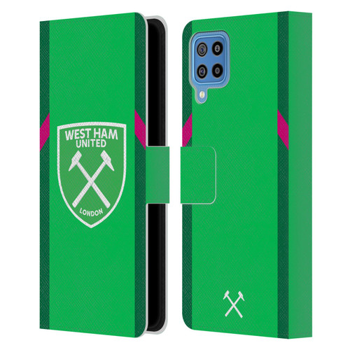 West Ham United FC 2023/24 Crest Kit Home Goalkeeper Leather Book Wallet Case Cover For Samsung Galaxy F22 (2021)
