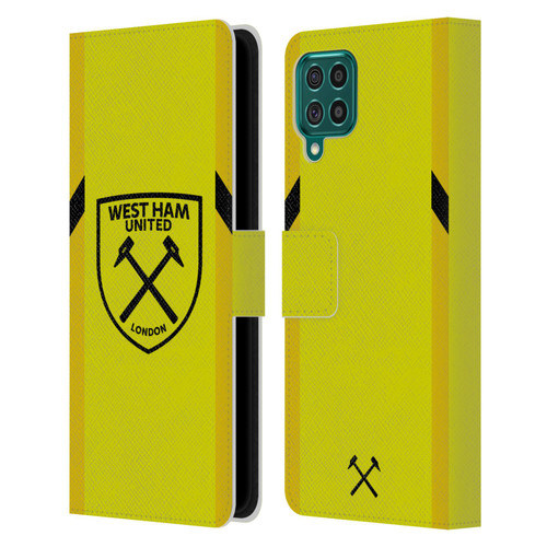 West Ham United FC 2023/24 Crest Kit Away Goalkeeper Leather Book Wallet Case Cover For Samsung Galaxy F62 (2021)