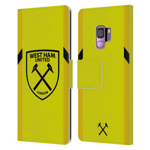 West Ham United FC 2023/24 Crest Kit Away Goalkeeper Leather Book Wallet Case Cover For Samsung Galaxy S9