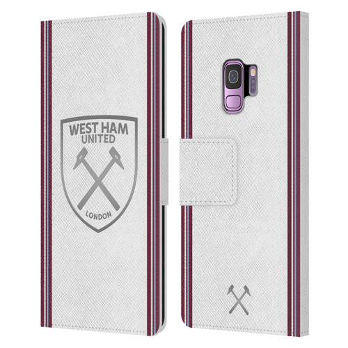 West Ham United FC 2023/24 Crest Kit Away Leather Book Wallet Case Cover For Samsung Galaxy S9
