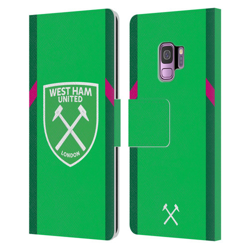 West Ham United FC 2023/24 Crest Kit Home Goalkeeper Leather Book Wallet Case Cover For Samsung Galaxy S9