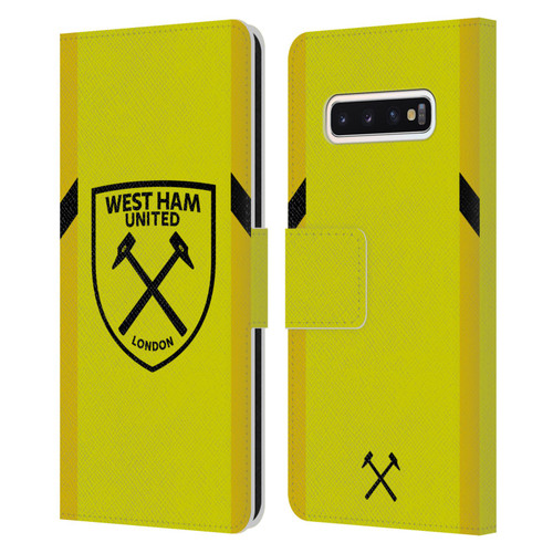 West Ham United FC 2023/24 Crest Kit Away Goalkeeper Leather Book Wallet Case Cover For Samsung Galaxy S10
