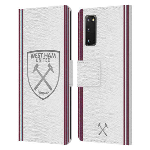 West Ham United FC 2023/24 Crest Kit Away Leather Book Wallet Case Cover For Samsung Galaxy S20 / S20 5G