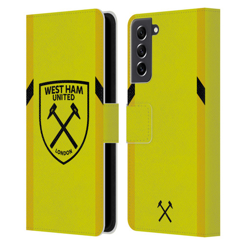 West Ham United FC 2023/24 Crest Kit Away Goalkeeper Leather Book Wallet Case Cover For Samsung Galaxy S21 FE 5G