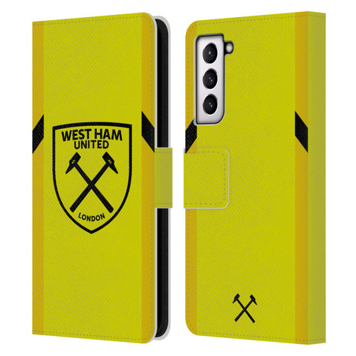 West Ham United FC 2023/24 Crest Kit Away Goalkeeper Leather Book Wallet Case Cover For Samsung Galaxy S21 5G