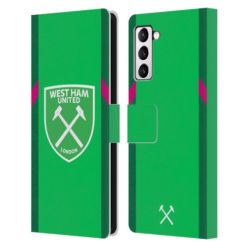 West Ham United FC 2023/24 Crest Kit Home Goalkeeper Leather Book Wallet Case Cover For Samsung Galaxy S21+ 5G