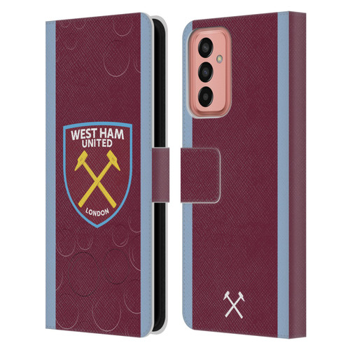 West Ham United FC 2023/24 Crest Kit Home Leather Book Wallet Case Cover For Samsung Galaxy M13 (2022)