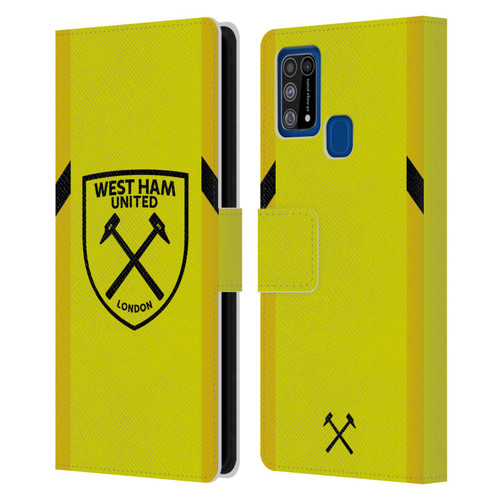 West Ham United FC 2023/24 Crest Kit Away Goalkeeper Leather Book Wallet Case Cover For Samsung Galaxy M31 (2020)