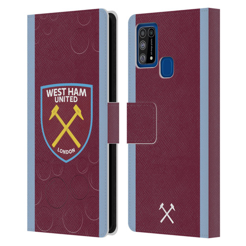 West Ham United FC 2023/24 Crest Kit Home Leather Book Wallet Case Cover For Samsung Galaxy M31 (2020)