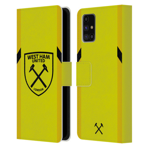 West Ham United FC 2023/24 Crest Kit Away Goalkeeper Leather Book Wallet Case Cover For Samsung Galaxy M31s (2020)