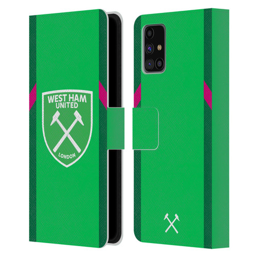 West Ham United FC 2023/24 Crest Kit Home Goalkeeper Leather Book Wallet Case Cover For Samsung Galaxy M31s (2020)
