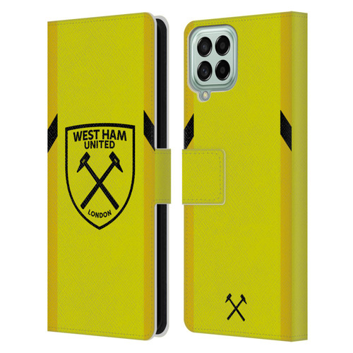 West Ham United FC 2023/24 Crest Kit Away Goalkeeper Leather Book Wallet Case Cover For Samsung Galaxy M53 (2022)