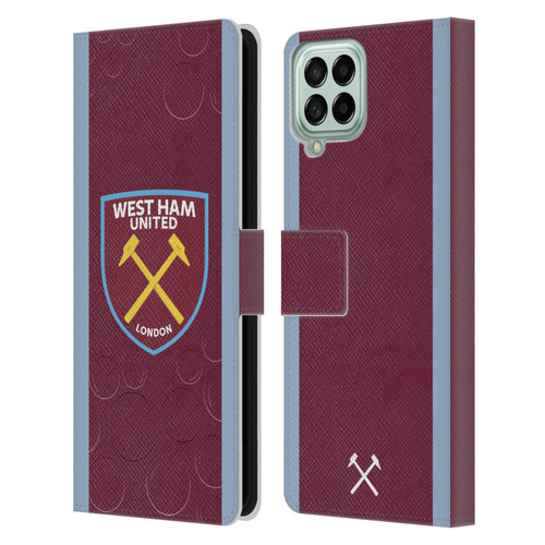 West Ham United FC 2023/24 Crest Kit Home Leather Book Wallet Case Cover For Samsung Galaxy M53 (2022)