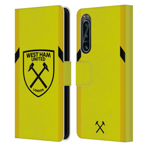 West Ham United FC 2023/24 Crest Kit Away Goalkeeper Leather Book Wallet Case Cover For Sony Xperia 5 IV