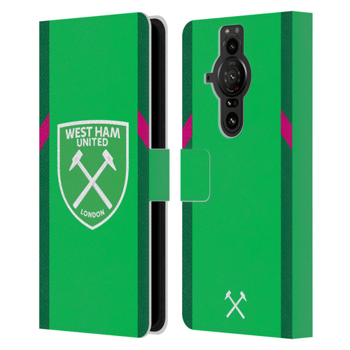 West Ham United FC 2023/24 Crest Kit Home Goalkeeper Leather Book Wallet Case Cover For Sony Xperia Pro-I